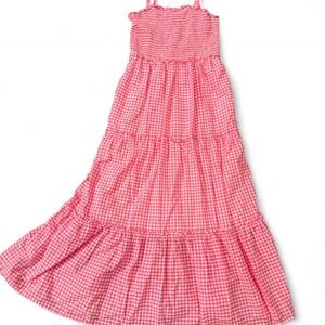 Pink Gingham Maxi Dress